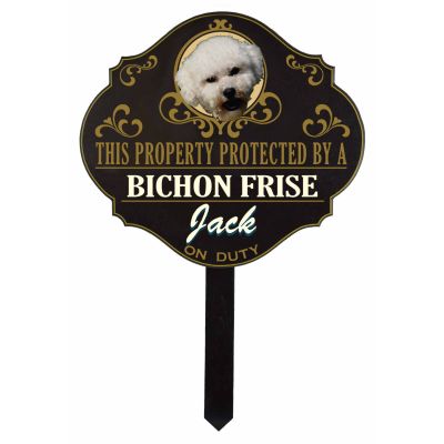 Personalized Protected by 'Bichon Frise' sign (wulf21)  Wulfsburg sign
