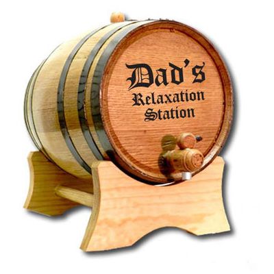 'Dad's Relaxation Station' Oak Barrel (B159)