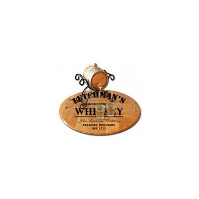 'Whiskey Design' Personalized  Barrel Head Serving Tray (p5)