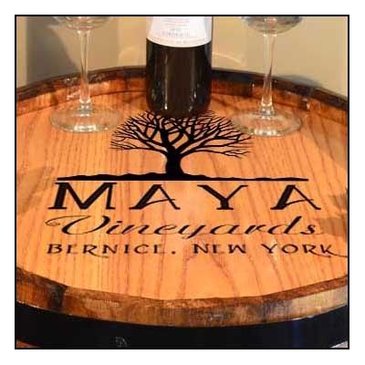 Home or Bar Personalized Quarter Barrel Wood Lazy Susan Tree of Life 
