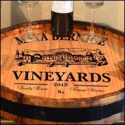 'Maya Vineyards' Personalized Quarter Barrel Lazy Susan (B465)