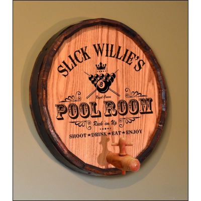 'Pool Room' Personalized Quarter Barrel Sign (QBN_101)
