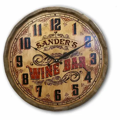 'Wine Bar' Quarter Barrel Clock (QBC2)