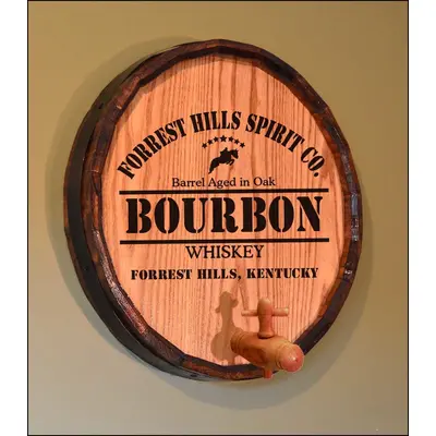 'Derby Bourbon' Personalized Quarter Barrel Sign (B441)