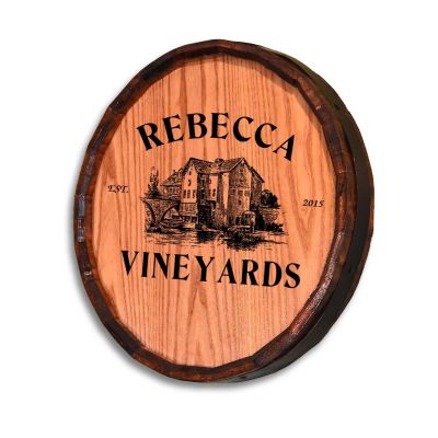 'Rebecca Vineyards' Personalized Quarter Barrel Sign (NP3)