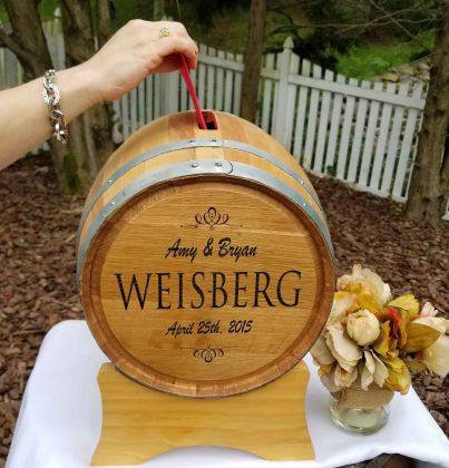 Wedding Barrel Card Holder Winery Wedding Whiskey Barrel Wedding