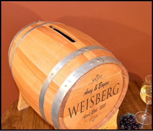 Wedding Barrel Card Holder Winery Wedding Whiskey Barrel Wedding