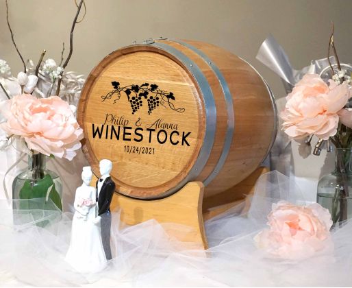 'Wine Grapes' Wedding Barrel Card Holder