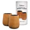 Set of two Foghat charred oak whiskey tumblers with gift packaging, handcrafted wooden cups designed for enhancing bourbon and whiskey flavor.