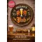 Handmade quarter barrel pub sign displayed in luxury home bar setting with warm lighting