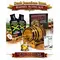 Premium Dark Jamaican Rum barrel aging kit with real American oak barrel, essence packets and glass of aged rum.