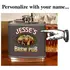 'Brew Pub' Personalized Leather Flask (B473)
