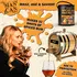 Man Can Spiced Rum Making Kit barrel pouring rum into glass highlighting real working spigot and ability to make 32 shots of spiced rum.