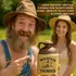 Mountain Thunder moonshine jug held by smiling man in rustic outdoor setting, showcasing vintage character and farmhouse décor style