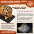 Small American white oak aging barrel with medium char interior used to infuse rum and whiskey with vanilla, caramel and spice notes.