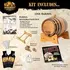 Text: American Single Malt Whiskey kit includes oak barrel, essence packets, funnels, storing tablets, and Bootlegger’s Bible guide.