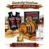 Kentucky Bourbon barrel aging kit hero image featuring charred oak barrel, bourbon essence pouches, glass of bourbon, grains, and complete home whiskey gift set