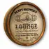 Angled side profile of handmade nautical barrel end wall sign showing 3 inch dimensional wood construction.