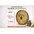 21 inch quarter barrel clock dimensions showing barrel head depth and rustic moonshine distillery wall clock design.
