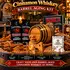 Cinnamon whiskey barrel aging kit with real oak barrel, two premium cinnamon whiskey essence packets, Bootlegger’s Bible aging guide, barrel cleaning kit, whiskey glass, cinnamon sticks and spices for aging whiskey at home.